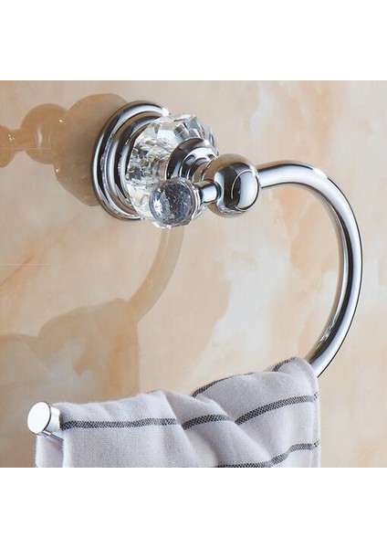 Havlu Halkası 3 Tarzı Saf Kristal Banyo Aksesuar Seti Krom Banyo Dekorasyonu Havlu Askılı Duvara Monte Banyo Aksesuarları Seti Mr - (Yurt Dışından)