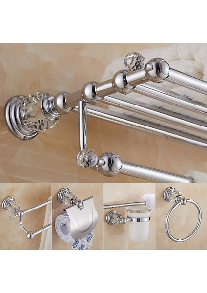 Havlu Halkası 3 Tarzı Saf Kristal Banyo Aksesuar Seti Krom Banyo Dekorasyonu Havlu Askılı Duvara Monte Banyo Aksesuarları Seti Mr - (Yurt Dışından) modelleri