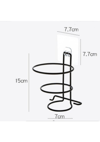 SMT293-SIYAH Stil Duvara Monteli Matkap Gerektirmeyen Saç Kurutma Makinesi Standı Otel Banyo Rafı Tutucu Braketi (Yurt Dışından)