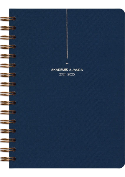 Matt Notebook 2024 2025 A5 Keten Akademik Ajanda Spiralli 15 x 21 cm 17 Aylık Lacivert