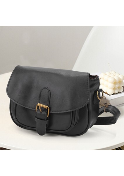 Kadın Omuz Çantası Yeni Pu Deri Moda Messenger Satchel Tote Crossbody Çanta Çanta (Siyah) (Yurt Dışından)