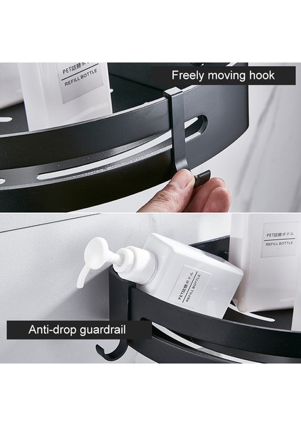 Dikdörtgen-2 Katlı Stil Mosodo Banyo Rafı Organizatör Duş Depolama Rafları Siyah Köşe Raflar Duvara Monte Alüminyum Tuvalet Şampuan Tutucu Matkap Gerektirmez (Yurt Dışından) fiyatları