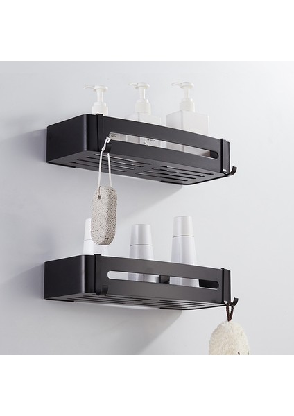 Dikdörtgen-2 Katlı Stil Mosodo Banyo Rafı Organizatör Duş Depolama Rafları Siyah Köşe Raflar Duvara Monte Alüminyum Tuvalet Şampuan Tutucu Matkap Gerektirmez (Yurt Dışından) modelleri