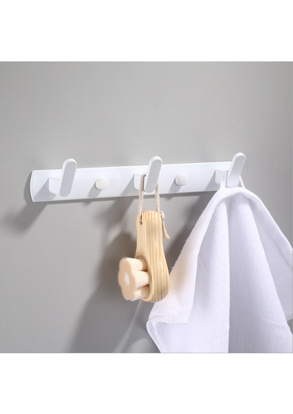 6 Kanca Beyaz Stil Siyah Beyaz Bornoz Askı Banyo Mutfak Havlu Çanta Şapka Askısı Duvara Monte Elbise Montaj Askı Duşakabin Donanımı (Yurt Dışından)