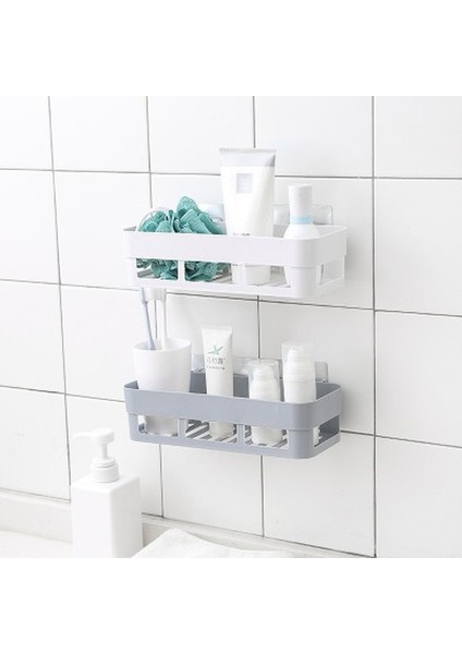 Gri Tarzı Ücretsiz Yumruklama Banyo Rafı Makyaj Masası Depolama Rafı Banyo Duvar Askı Banyo Emme Fg Rafı (Yurt Dışından) fırsatları