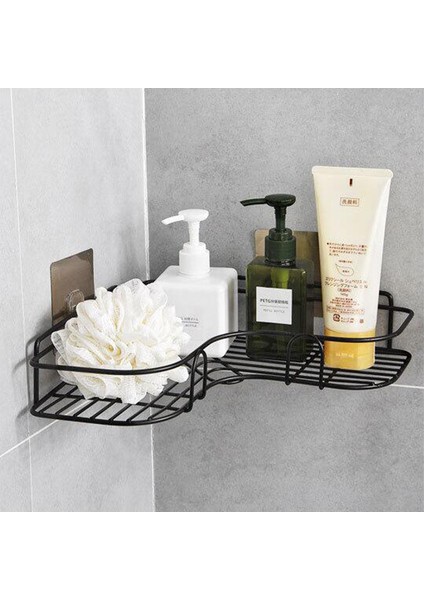 E Stili Metal Köşe Çivisiz Çift Katlı Depolama Rafı Banyo Mutfak Şampuan Baharat Depolama Rafı Oturma Odası Yatak Odası Depolama Rafı (Yurt Dışından) modelleri