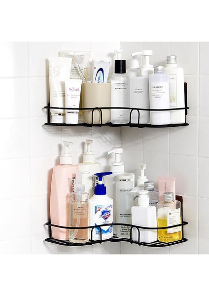E Stili Metal Köşe Çivisiz Çift Katlı Depolama Rafı Banyo Mutfak Şampuan Baharat Depolama Rafı Oturma Odası Yatak Odası Depolama Rafı (Yurt Dışından) indirimleri