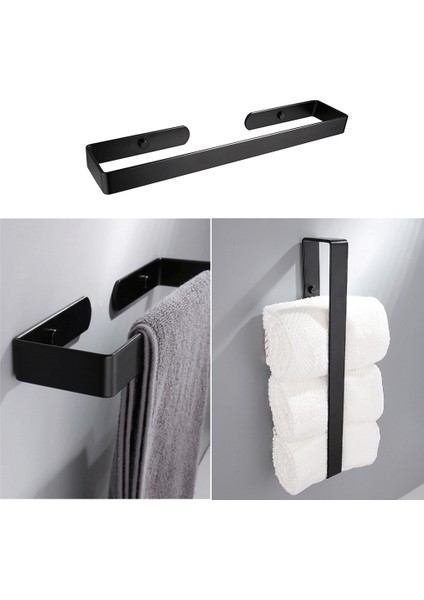 L Tarzı Siyah Banyo Havlu Tutucu Raf Yapışkan Matkap Gerektirmez Mutfak El Havlusu Askılık Ayakkabı Depolama Rafı Banyo Aksesuarları (Yurt Dışından) fiyatları