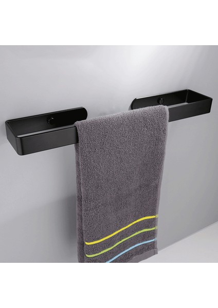 L Tarzı Siyah Banyo Havlu Tutucu Raf Yapışkan Matkap Gerektirmez Mutfak El Havlusu Askılık Ayakkabı Depolama Rafı Banyo Aksesuarları (Yurt Dışından) fırsatları