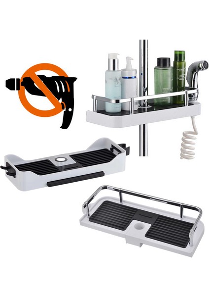 Stil 8-Abs Stili Ayarlanabilir Banyo Direği Duş Rafı Duş Sepeti Organizer Duş Başlığı Standı Sabun Şampuan Depolama Rafı Kaldırma Çubuğu Duş Tepsisi (Yurt Dışından) modelleri