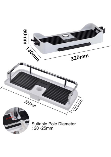 Stil 8-Abs Stili Ayarlanabilir Banyo Direği Duş Rafı Duş Sepeti Organizer Duş Başlığı Standı Sabun Şampuan Depolama Rafı Kaldırma Çubuğu Duş Tepsisi (Yurt Dışından) indirimleri