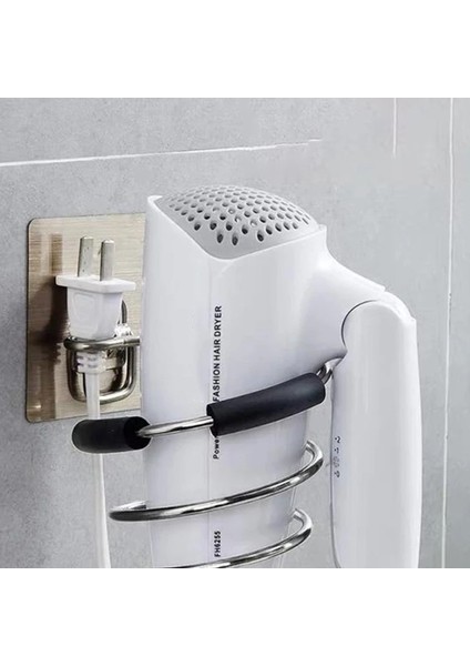 Gümüş Tarzı Banyo Saç Kurutma Makinesi Tutucu Yapışkan Duvara Monte Çivi Yok Iz Bırakmayan Sticker (Yurt Dışından) fiyatları