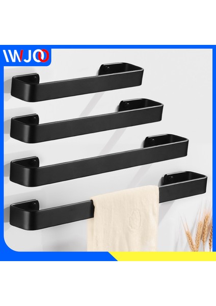 50CM Tarzı Siyah Havlu Askılığı Duvara Monte Edilebilir Banyo Havlu Tutucu Alüminyum Yaratıcı Bornoz Banyo Ray Askısı (Yurt Dışından) fiyatları