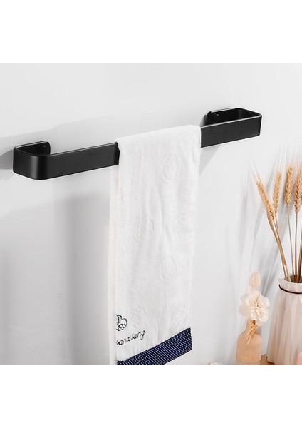 50CM Tarzı Siyah Havlu Askılığı Duvara Monte Edilebilir Banyo Havlu Tutucu Alüminyum Yaratıcı Bornoz Banyo Ray Askısı (Yurt Dışından) fırsatları