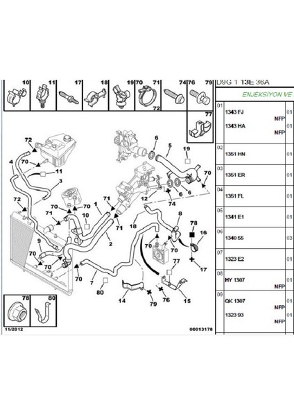 Yedek Su Depo Hortumu 508 C5 1.6hdı DV6C (1323HA)