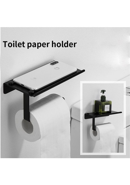 Jinlin Shop B Çift Havlu Askısı Tarzı 50CM Mat Siyah Çift Havlu Askılığı Banyo Havlu Asma Alüminyum Banyo Aksesuarları Havlu Rafı Havlu Halkası Tuvalet Fırçası (Yurt Dışından)