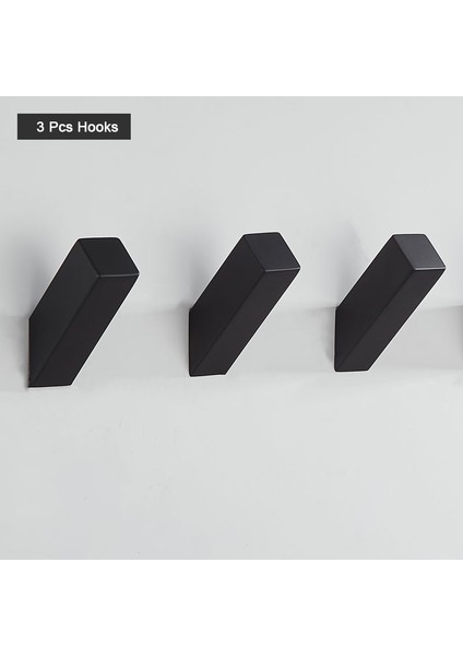 Siyah-3 Tarzı Duvara Monte Siyah Havlu Askısı Paslanmaz Çelik Siyah Bornoz Askısı, Banyo, Oturma Odası ve Otel Için Uygun (Yurt Dışından)