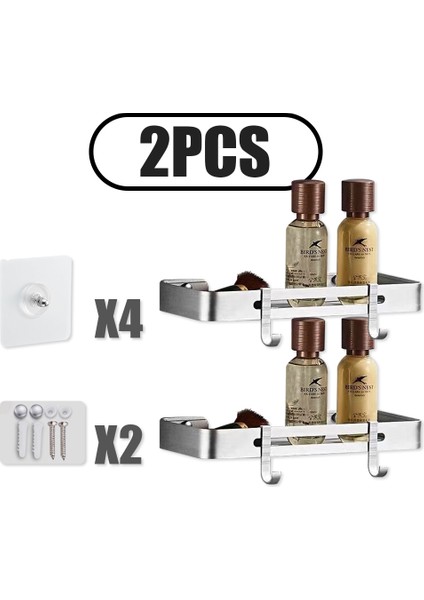 Gümüş X2 Stili Duvara Monte Banyo Rafı Üçgen Havlu Organizatör Depolama Askı Tutucu Tuvalet Şampuan Banyo Aksesuarları (Yurt Dışından)