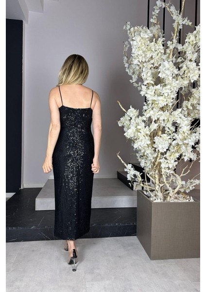 G1000 Midi Boy Payet Abiye Elbise Siyah fiyatları