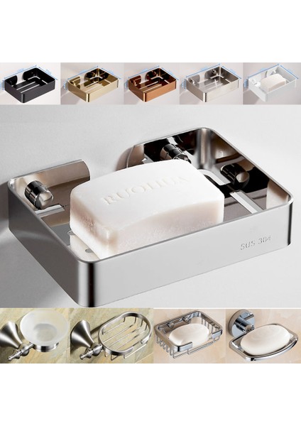 NO.591 Tarzı Paslanmaz Çelik Sabunluk Banyo Depolama Sabun Rafı Plaka Kutusu Konteyner Duvar Depolama Rafı Tutucu (Yurt Dışından) fiyatları