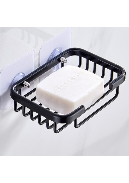 Siyah Stil Yaratıcı Matkap Gerektirmeyen Sabunluk Tutucu Duvara Monte Depolama Rafı Tuvalet Kutusu Sünger Banyo Aksesuarları (Yurt Dışından) fırsatları