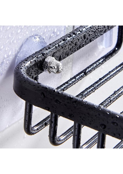 Siyah Stil Yaratıcı Matkap Gerektirmeyen Sabunluk Tutucu Duvara Monte Depolama Rafı Tuvalet Kutusu Sünger Banyo Aksesuarları (Yurt Dışından) indirimleri