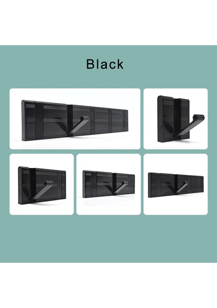 2 Kancalı Siyah Stil Alüminyum Ev Dekorasyonu Çivisiz Katlanabilir Askılık Coat Hook Koridor Yatak Odası Kapı Şapka Kıyafet Askısı Mutfak Tuvalet Duvar Askıları (Yurt Dışından) fırsatları