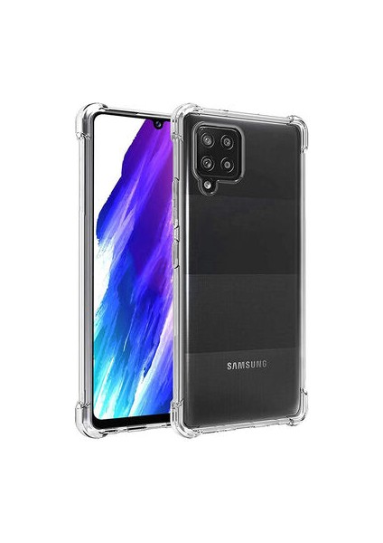 Samsung Galaxy A12 Köşe Korumalı Şeffaf Jelly Premium Silikon Kılıf