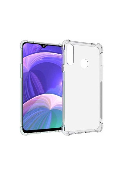 Samsung Galaxy A20S Köşe Korumalı Şeffaf Jelly Premium Silikon Kılıf