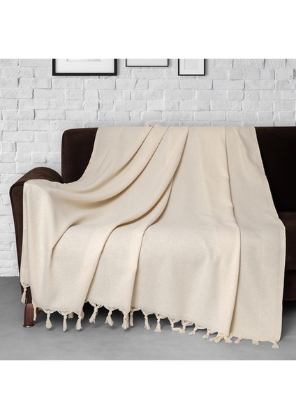 Trendy Naturel Koltuk Örtüsü 2'li Set