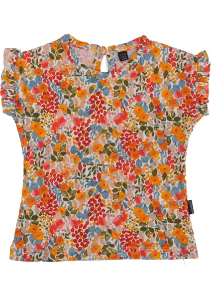 Renkli Çiçek Desenli Kolları Büzgülü T-Shirt 2'li Set fiyatları