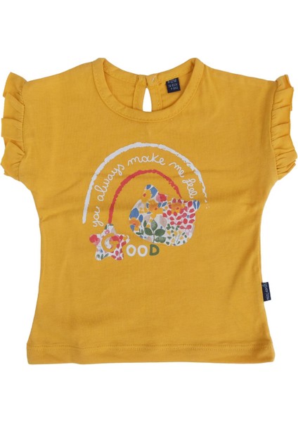 Renkli Çiçek Desenli Kolları Büzgülü T-Shirt 2'li Set fırsatları