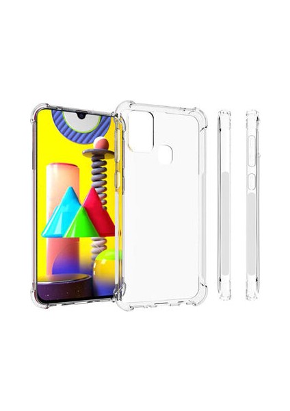 Samsung Galaxy M31 Köşe Korumalı Şeffaf Jelly Premium Silikon Kılıf