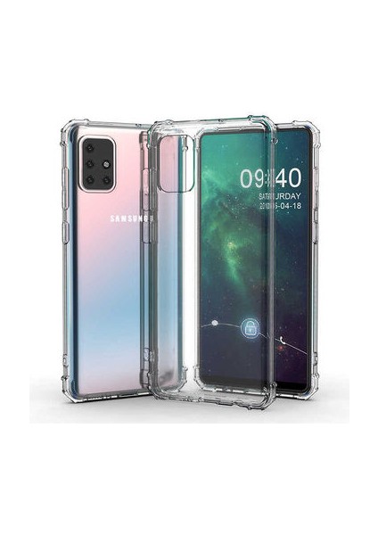 Samsung Galaxy M51 Köşe Korumalı Şeffaf Jelly Premium Silikon Kılıf