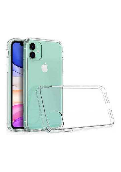 iPhone 11 Köşe Korumalı Şeffaf Jelly Premium Silikon Kılıf