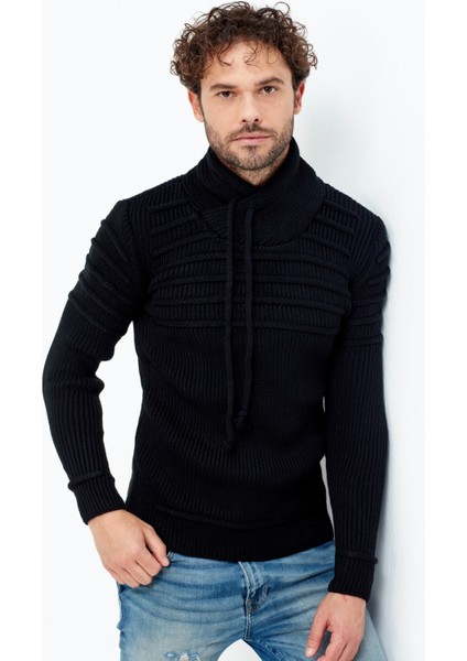 Kahverengi/laci Şal Yaka Gögüs Çizgili Triko Kazak fiyatları