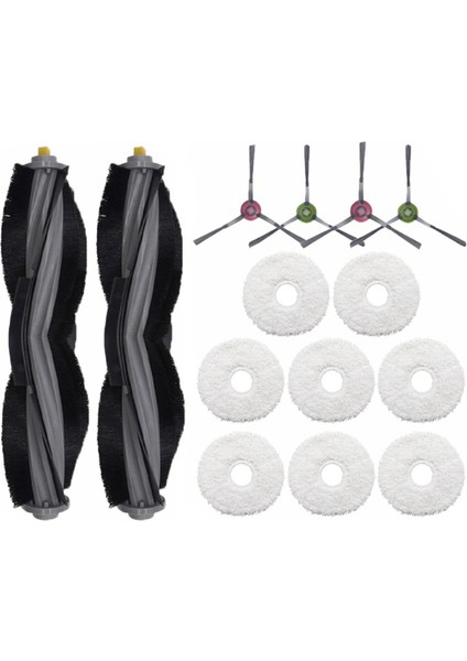 Yeedi Kat 3 Istasyonlu Robot Ana Yan Fırça Paspas Bez Bezi Kiti (Yurt Dışından)