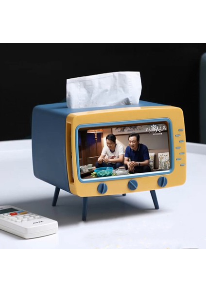 Pembe Tarzı Yaratıcı Kâğıt Havlu Kutusu Tv Şekilli Masaüstü Fg ile Cep Telefonu Tutucu Saklama 2'li Peçete Kutusu Saklama Kutusu Organizatör (Yurt Dışından) fiyatları