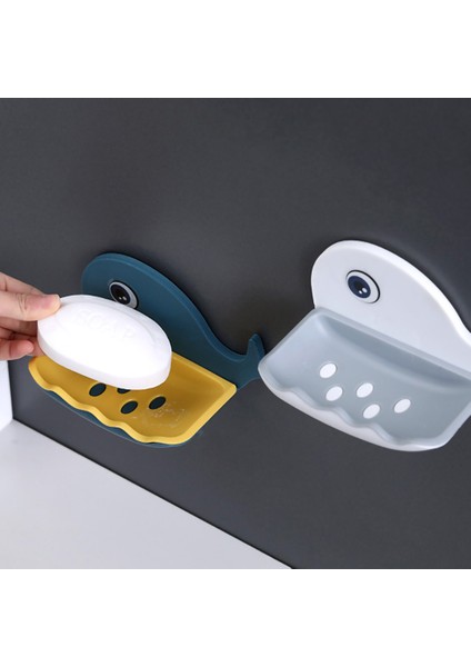 Lacivert Tarzı Banyo Sabunluk Tutucu Duvara Monte Sabun Kutusu Depolama Rafı Plastik Sızdırmaz Organizatör Tepsi Abs 13X7.5CM (Yurt Dışından) modelleri
