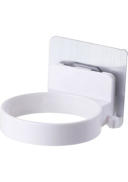 01 Beyaz Stil Duvara Monte Saç Kurutma Makinesi Askısı Rafı Tutucu Stand Raf Ev Banyo Makyaj Odası Matkap Gerektirmeyen Düzenleyici (Yurt Dışından)