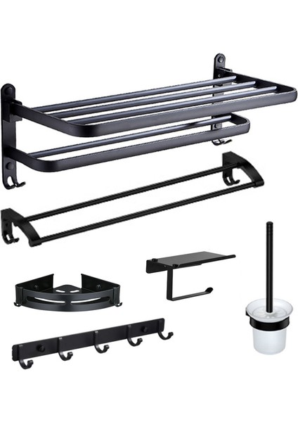Tuvalet Fırçası Stili 50CM Mat Siyah Çift Havlu Askılığı Banyo Havlu Asma Alüminyum Banyo Aksesuarları Havlu Rafı Havlu Halkası Tuvalet Fırçası (Yurt Dışından) modelleri