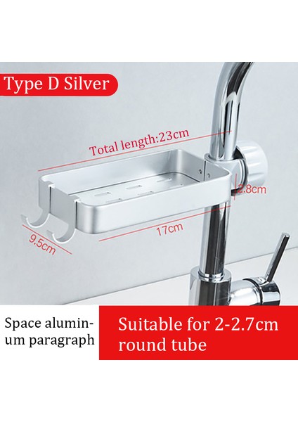 D 8303 Gümüş Tarzı Yeni Uzay Alüminyum Malzeme Süzgeç Sepeti Mutfak Bataryası Lavabo Bez Bulaşık Kurutma Duş Depolama Rafı Mutfak Donanımı Aksesuarları (Yurt Dışından)