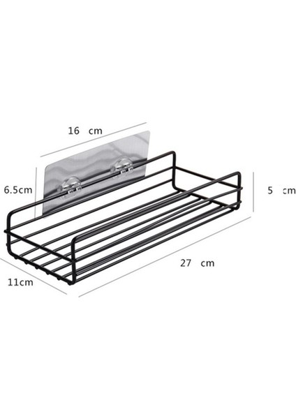 Bir Stil Duş Duvar Montajlı Şampuan Rafı Suction Cup Olmadan Matara Depolama Tutucu Banyo Aksesuarları (Yurt Dışından)