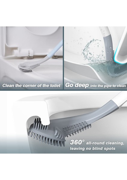 Yeşil Stil Kanca ile Hızlı Kuruyan Modern Banyo Aksesuarları Silikon Tuvalet Fırça Golf Kaymaz Uzun Sap Tuvalet Temizleme Fırçası (Yurt Dışından) modelleri