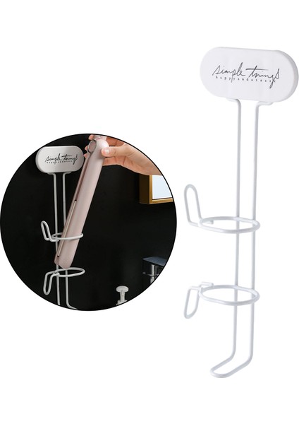 Beyaz Stil Duvara Monteli Saç Düzleştirici Depolama Rafı Saç Kurutma Makinesi Tutucu Askı Saç Maşası Tutucu Saç Maşası Rafı Saç Kurutma Makinesi Rafı (Yurt Dışından)