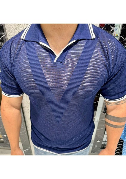 Erkek Yumuşak Dokulu Polo Yaka Triko T-Shirt