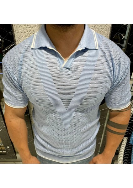Erkek Yumuşak Dokulu Polo Yaka Triko T-Shirt