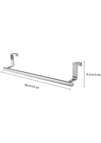 36X6,2 cm Stili Kapı Üstü Havlu Askısı Paslanmaz Çelik Banyo Mutfak Kabinet Havlu Rafı Askı (Yurt Dışından)
