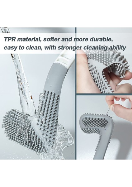 Siyah Stil Kanca ile Hızlı Kuruyan Modern Banyo Aksesuarları Silikon Tuvalet Fırça Golf Kaymaz Uzun Sap Tuvalet Temizleme Fırçası (Yurt Dışından) fırsatları