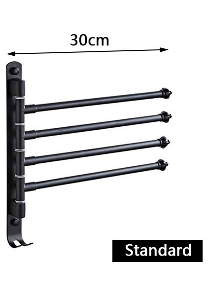 Siyah-4 Tarzı Cooanho Paslanmaz Çelik Banyo Döner Havlu Askılığı, 4 Kol Döner Havlu Rafı Kanca Duvara Monte Banyo Depolama Rafı (Yurt Dışından)